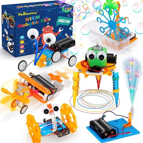 STEM Science Kits for Kids 6-8, Educational Toys for Kids 4-6-8, Kids Stem Robot Toys Electronic Science Experiments Engineering Building Kit Birthday Gifts, Toys 6 7 8 9 10 11 12 Year Old Boys Girls